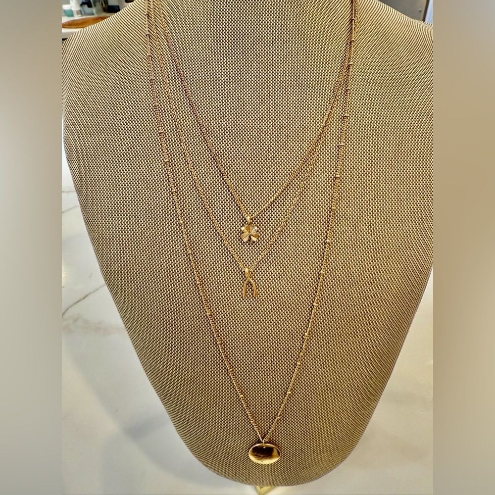 Gold color Layered Necklace Set